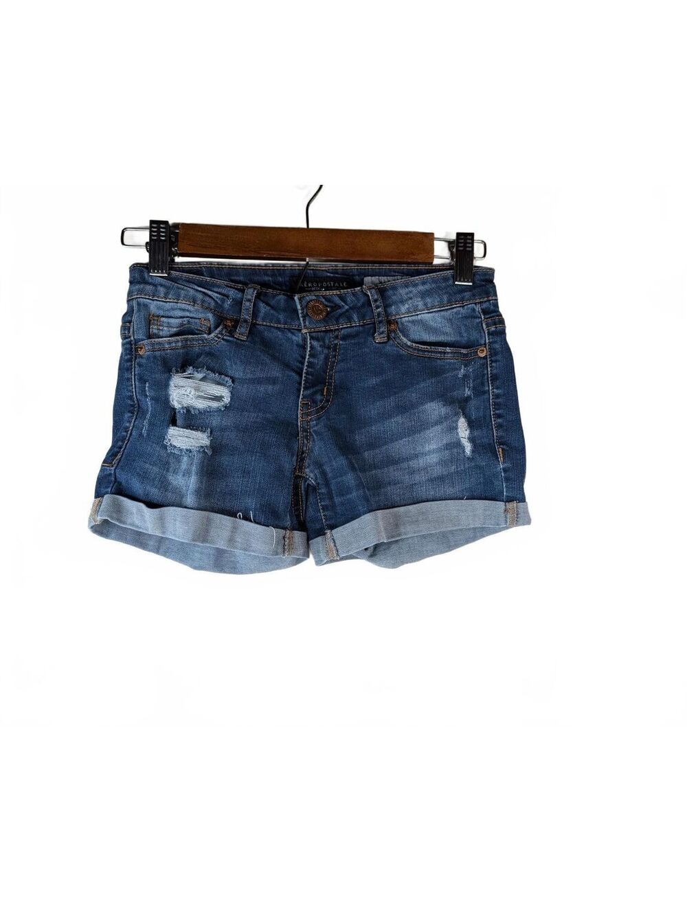 Aeropostale‎ Y2K Midi Distressed Denim Shorts Size OO